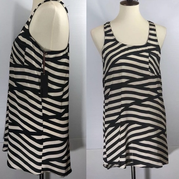 Wilster Women Striped beige Black Tank Top Size S - Picture 6 of 6